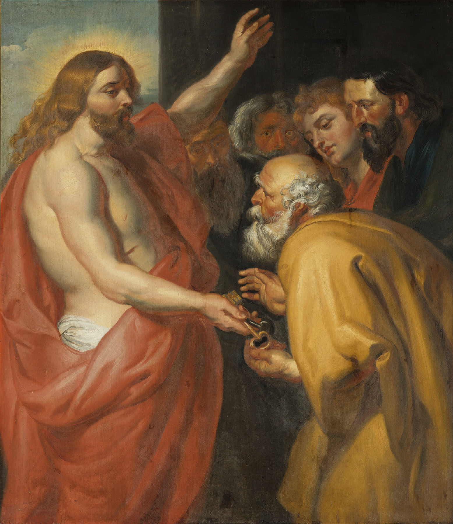Christus overhandigt de sleutels aan de heilige Petrus, Kopie naar Peter Paul Rubens