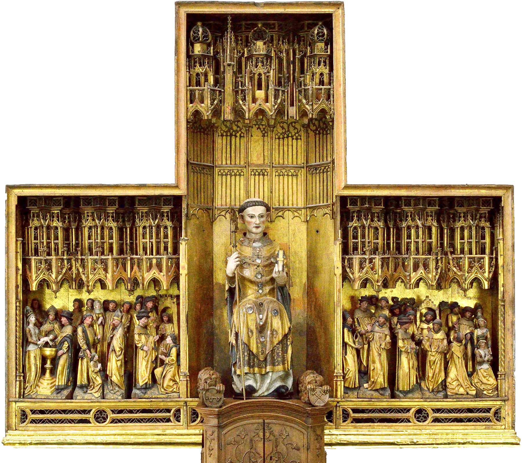 Anoniem Het Vita-retabel van de Heilige Leonardus