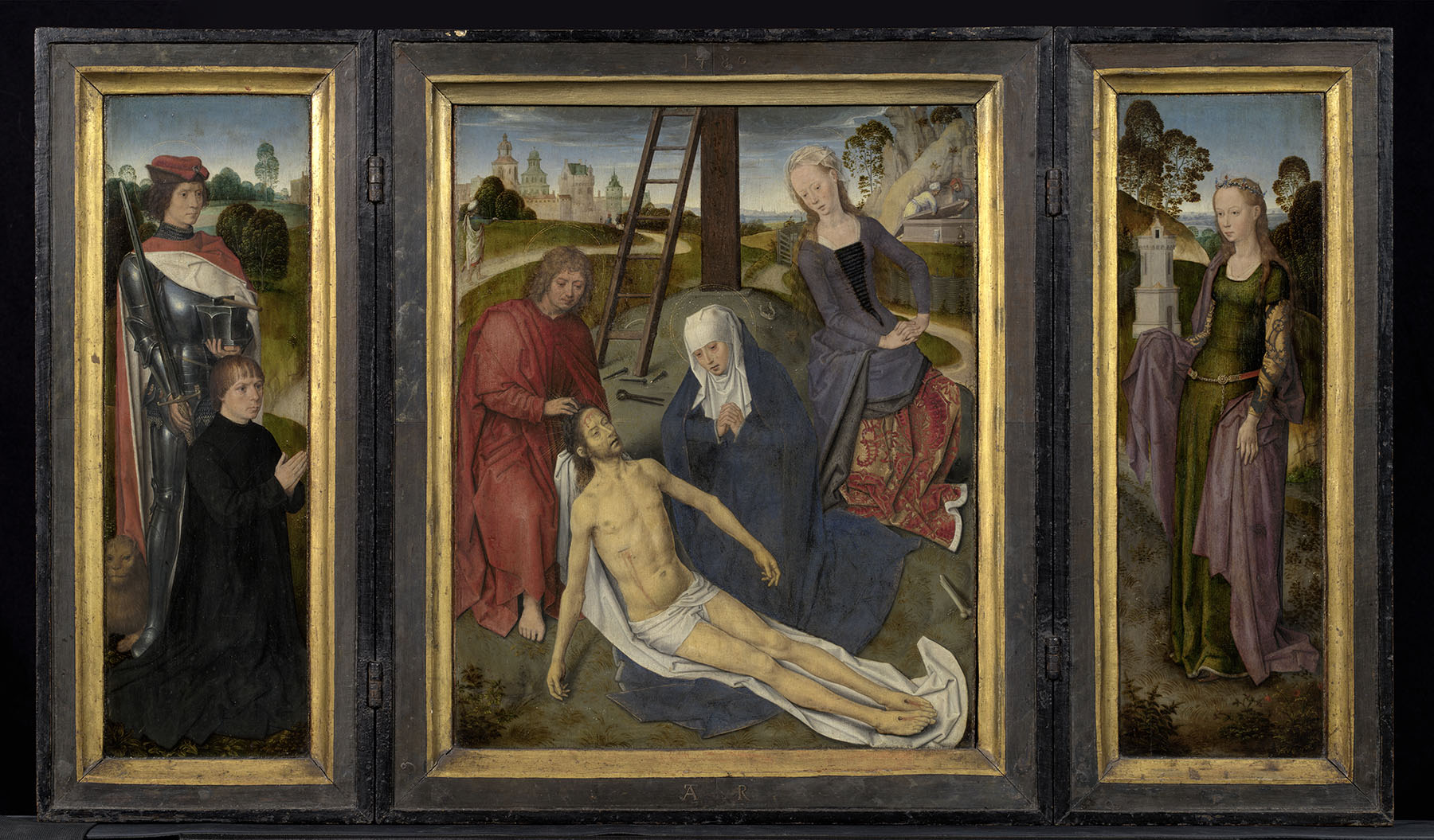 Hans Memling - Drieluik met de bewening van Christus