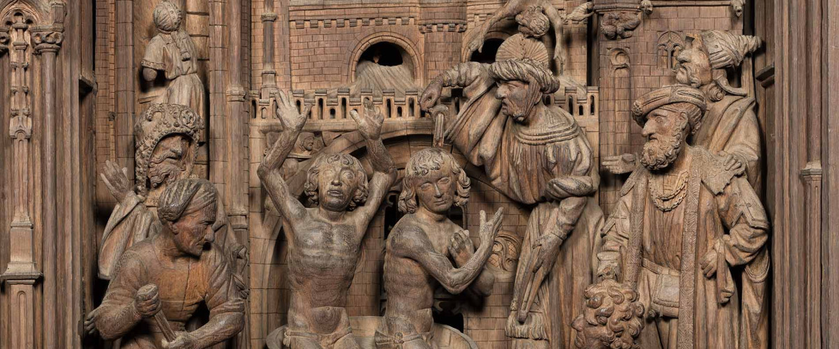 Retabel van de heilige Crispinus en de heilige Crispinianus van Passier Borreman (detail)