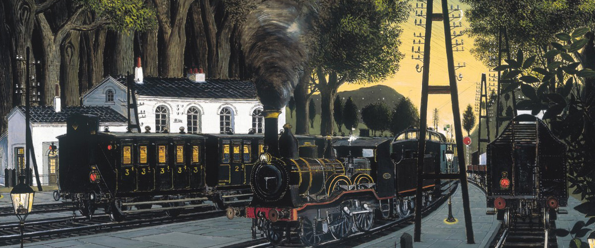 La gare forestière van Paul Delvaux (detail)