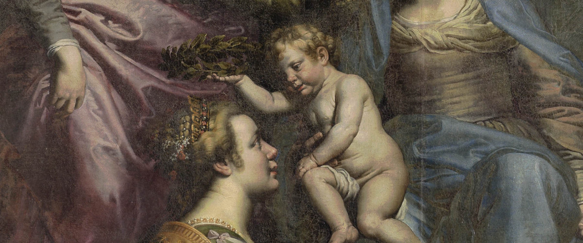 De heilige Ursula gekroond door het Kind Jezus, Theodoor van Loon (detail)